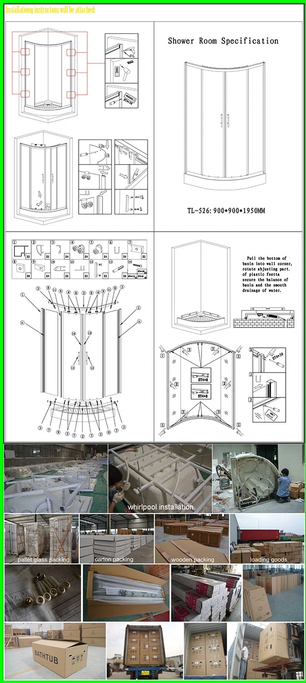 Bent Tempered Glass/Toughened Glass /Shower Door Glass with CE, ISO, CCC